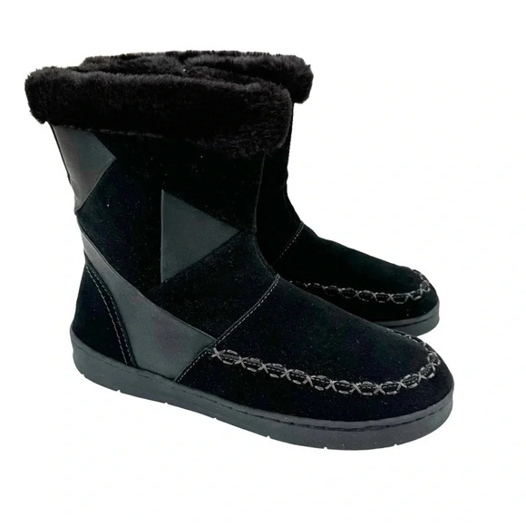 Earth Origins Willa Comfort Faux Fur Lined Bootie Winter Boot Black Size 7 - Picture 1 of 14